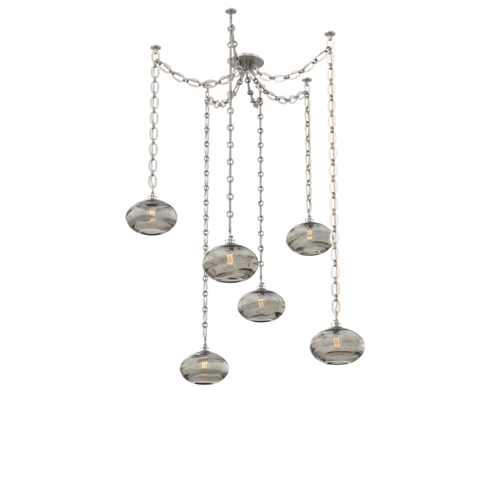 Coppa Multi Light Pendant Multi Port Canopy Beige Silver