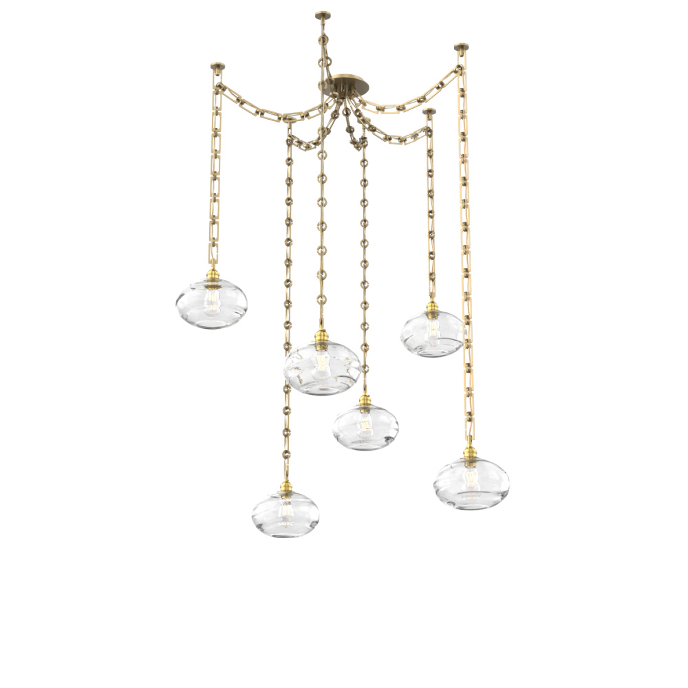 Coppa Multi Light Pendant Multi Port Canopy Gilded Brass