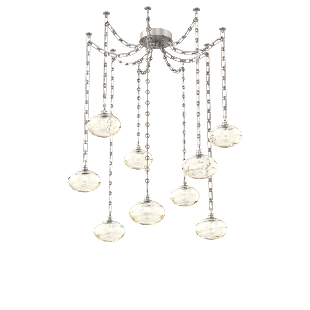 Coppa Multi Light Pendant Multi Port Canopy Beige Silver