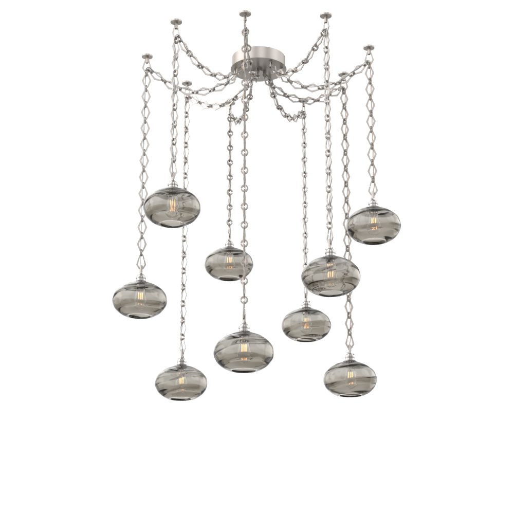 Coppa Multi Light Pendant Multi Port Canopy Beige Silver