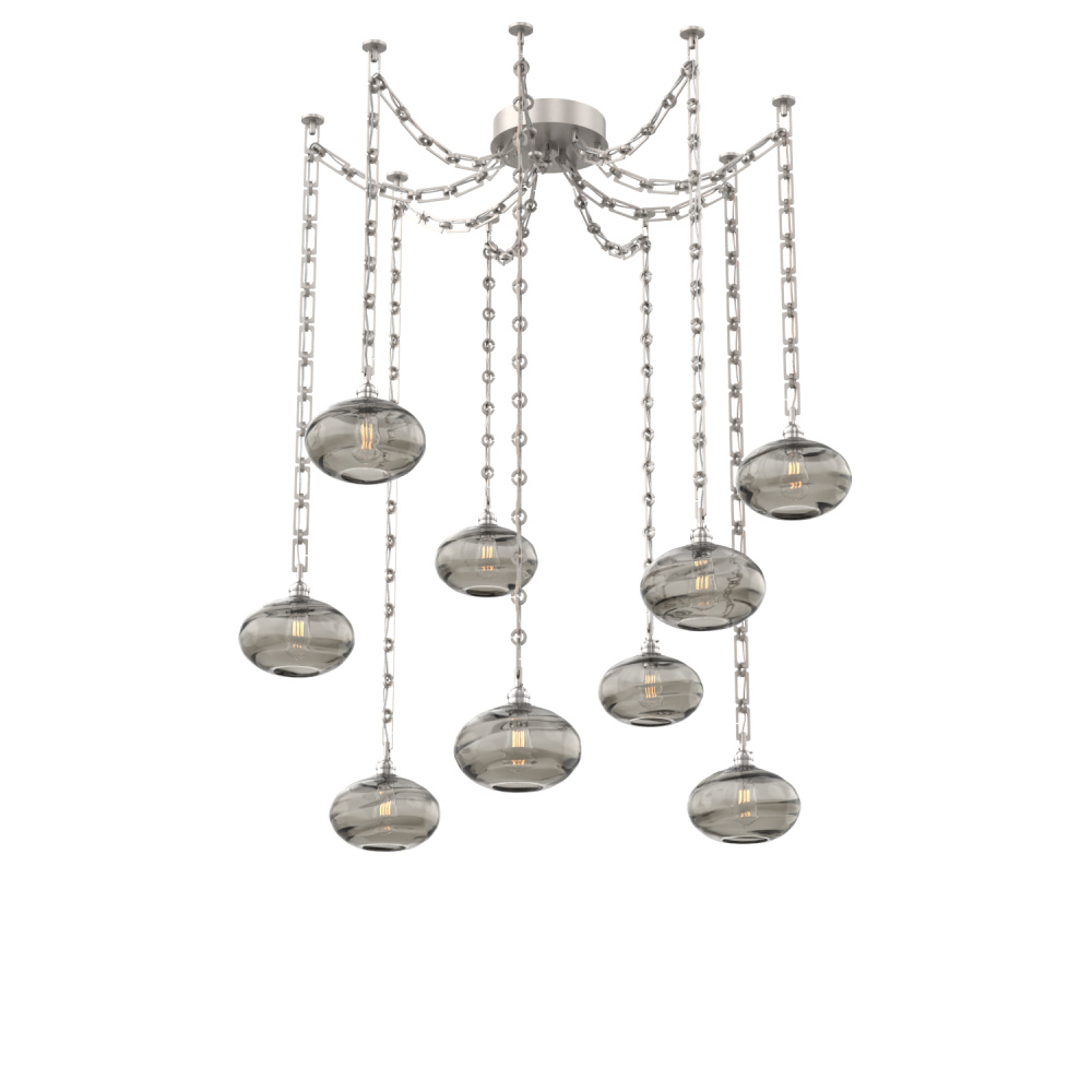 Coppa Multi Light Pendant Multi Port Canopy Beige Silver