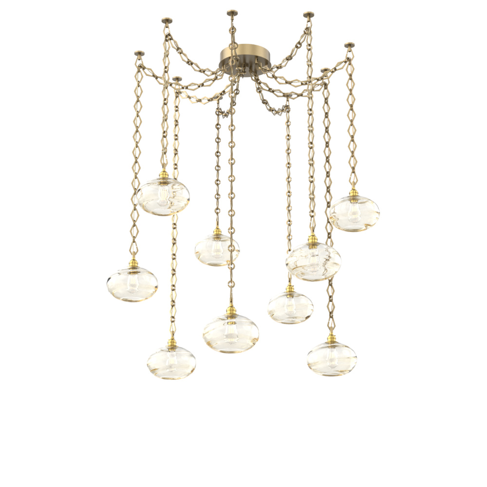 Coppa Multi Light Pendant Multi Port Canopy Gilded Brass