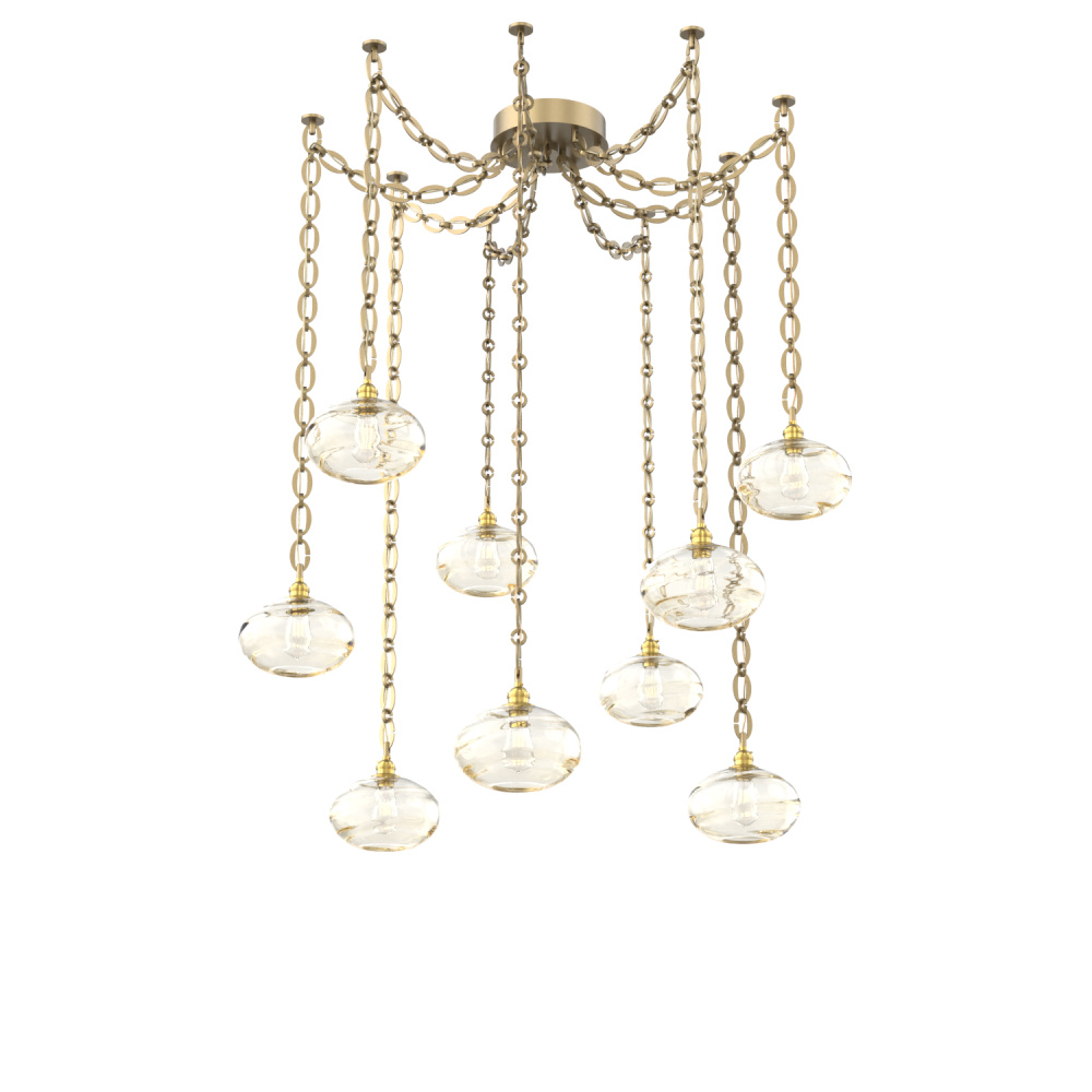 Coppa Multi Light Pendant Multi Port Canopy Gilded Brass