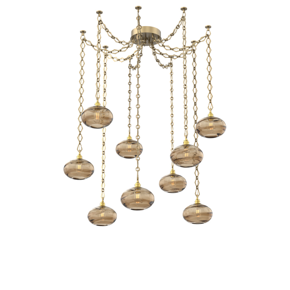 Coppa Multi Light Pendant Multi Port Canopy Gilded Brass