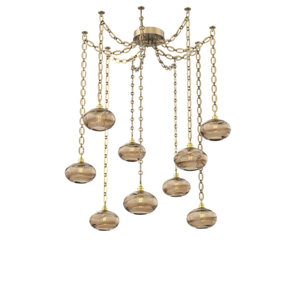 Coppa Multi Light Pendant Multi Port Canopy Gilded Brass