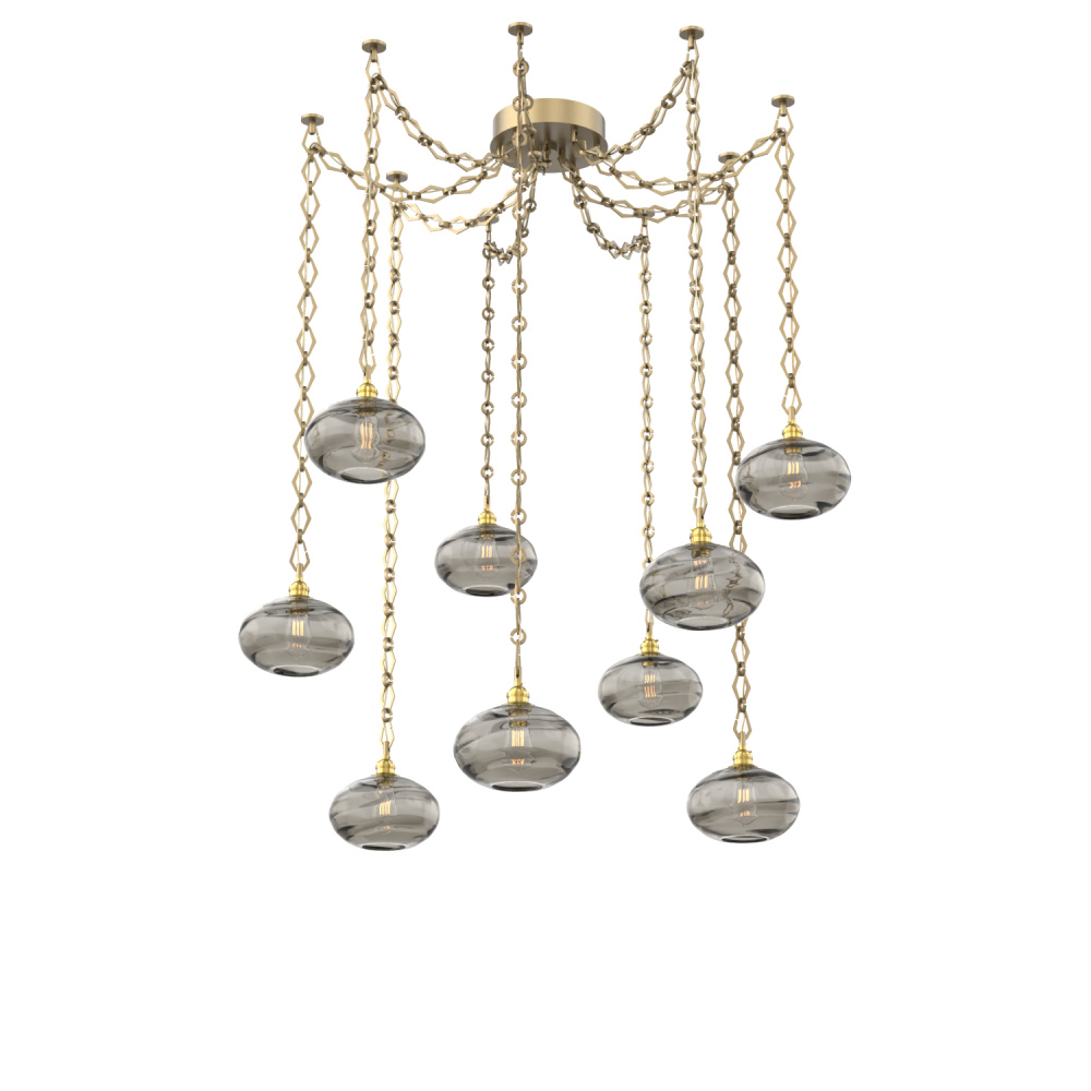 Coppa Multi Light Pendant Multi Port Canopy Gilded Brass