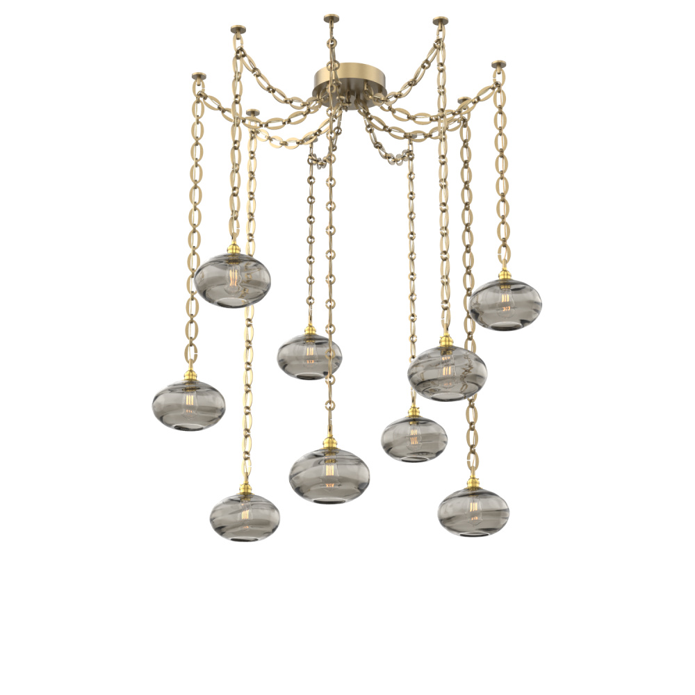 Coppa Multi Light Pendant Multi Port Canopy Gilded Brass