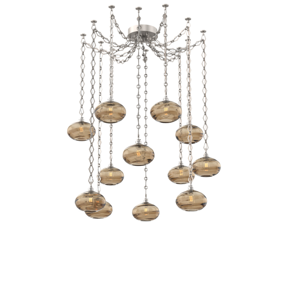 Coppa Multi Light Pendant Multi Port Canopy Beige Silver
