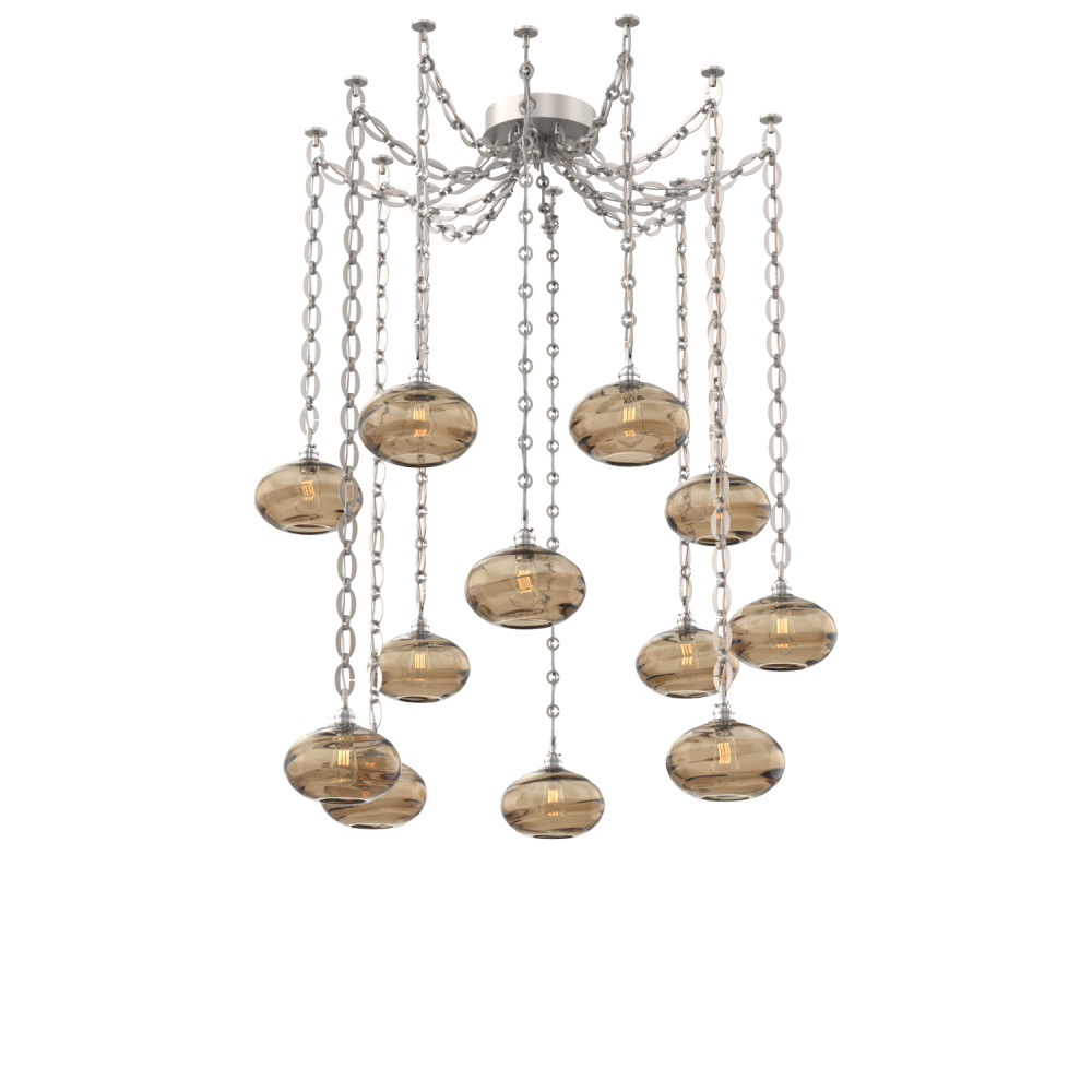Coppa Multi Light Pendant Multi Port Canopy Beige Silver