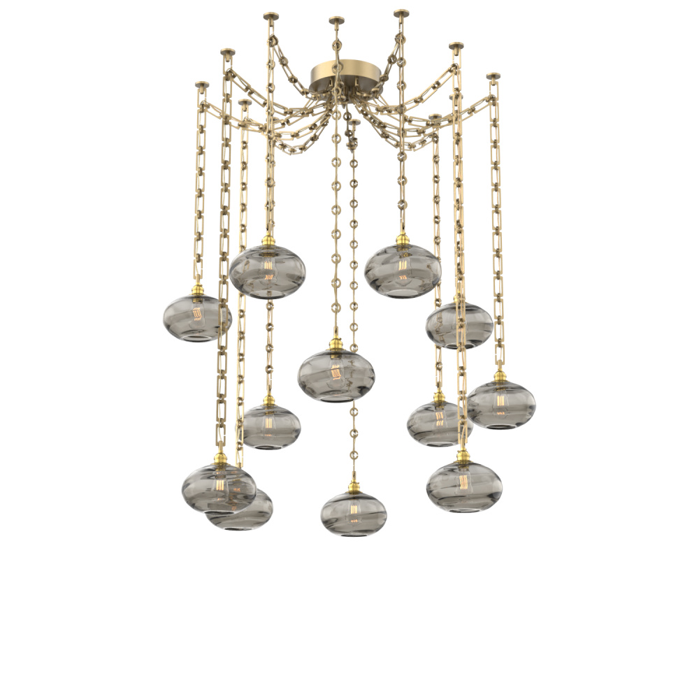 Coppa Multi Light Pendant Multi Port Canopy Gilded Brass