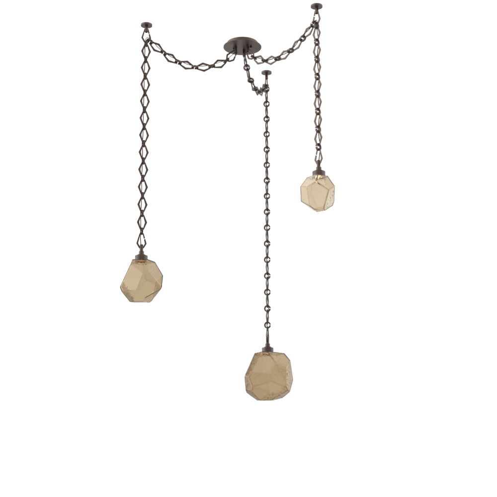 Gem Multi Light Pendant Multi Port Canopy Flat Bronze