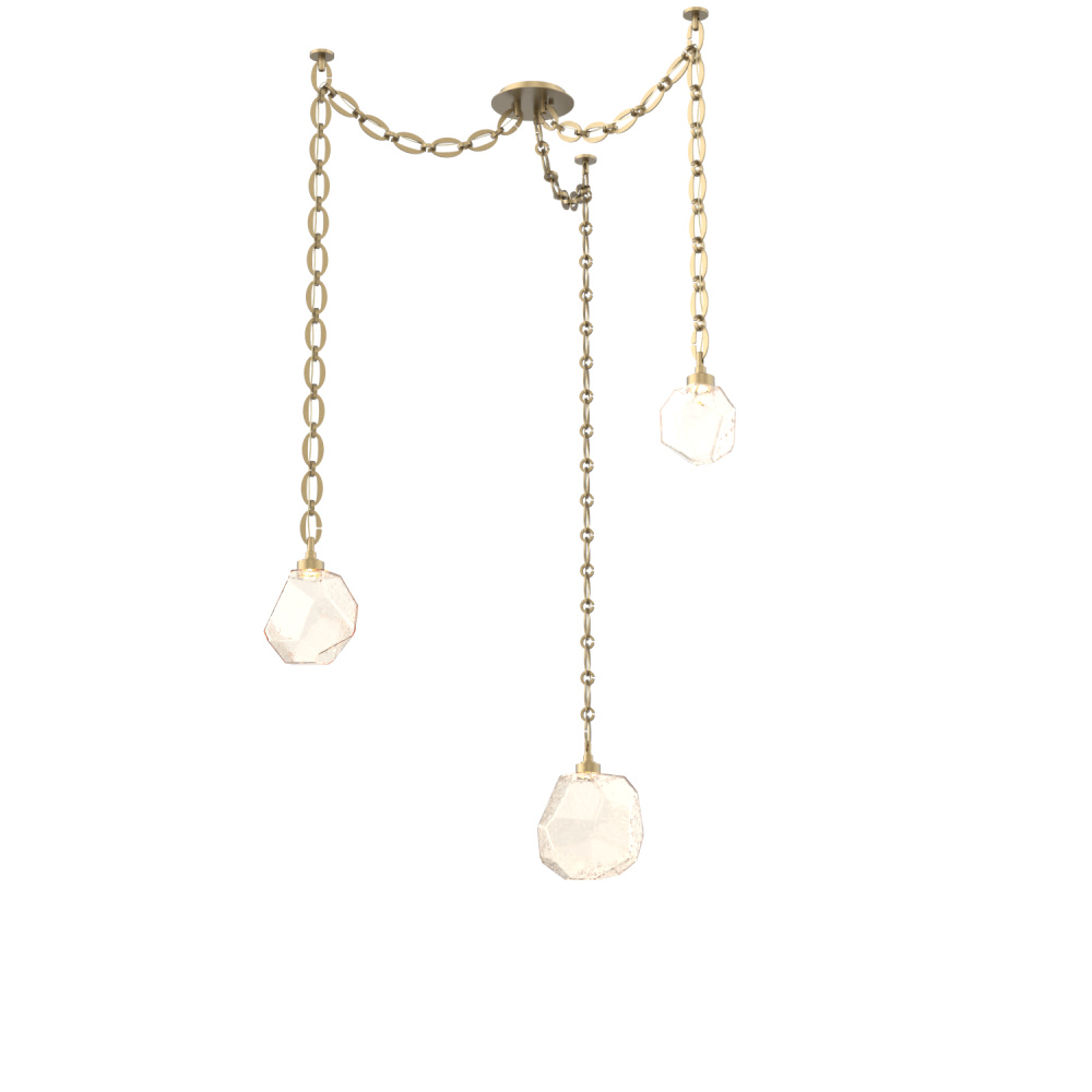Gem Multi Light Pendant Multi Port Canopy Gilded Brass