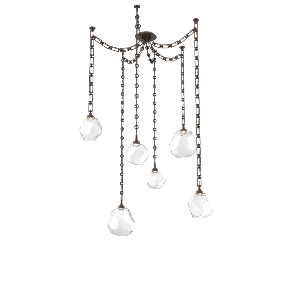 Gem Multi Light Pendant Multi Port Canopy Flat Bronze