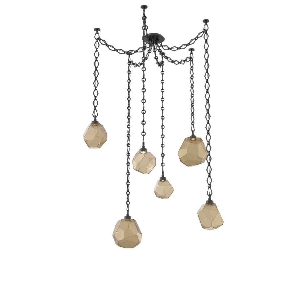 Gem Multi Light Pendant Multi Port Canopy Matte Black