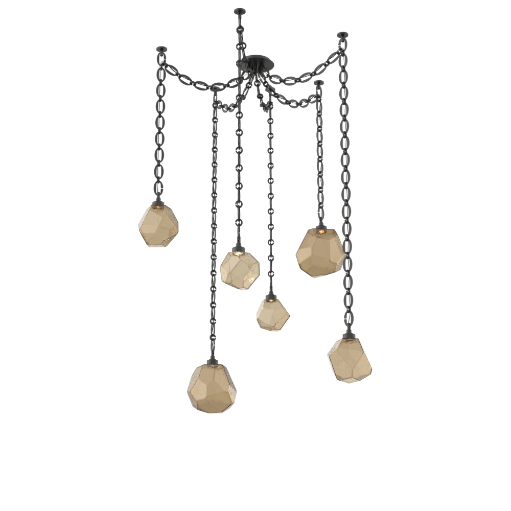 Gem Multi Light Pendant Multi Port Canopy Matte Black