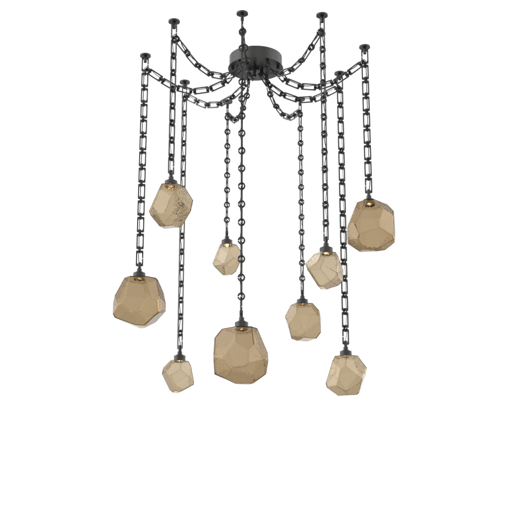 Gem Multi Light Pendant Multi Port Canopy Matte Black