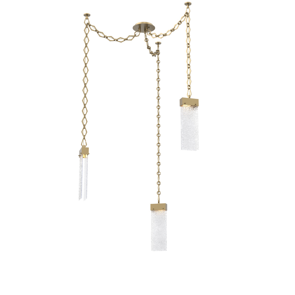 Parallel Multi Light Pendant Multi Port Canopy Gilded Brass