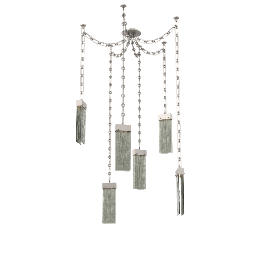 Parallel Multi Light Pendant Multi Port Canopy Beige Silver