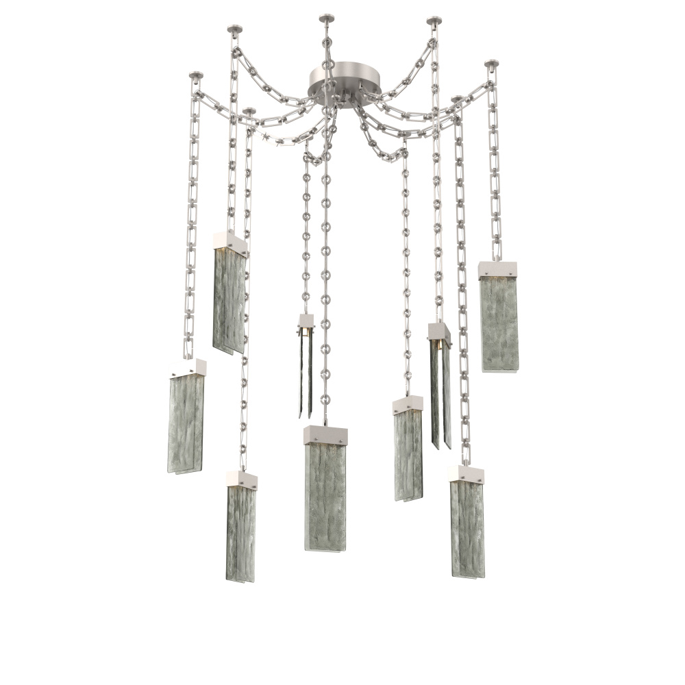 Parallel Multi Light Pendant Multi Port Canopy Beige Silver