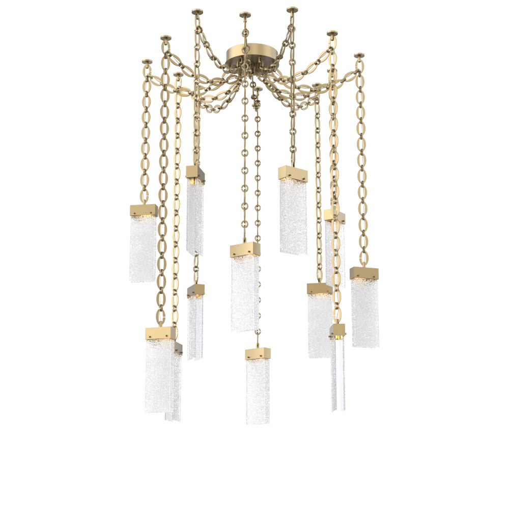 Parallel Multi Light Pendant Multi Port Canopy Gilded Brass