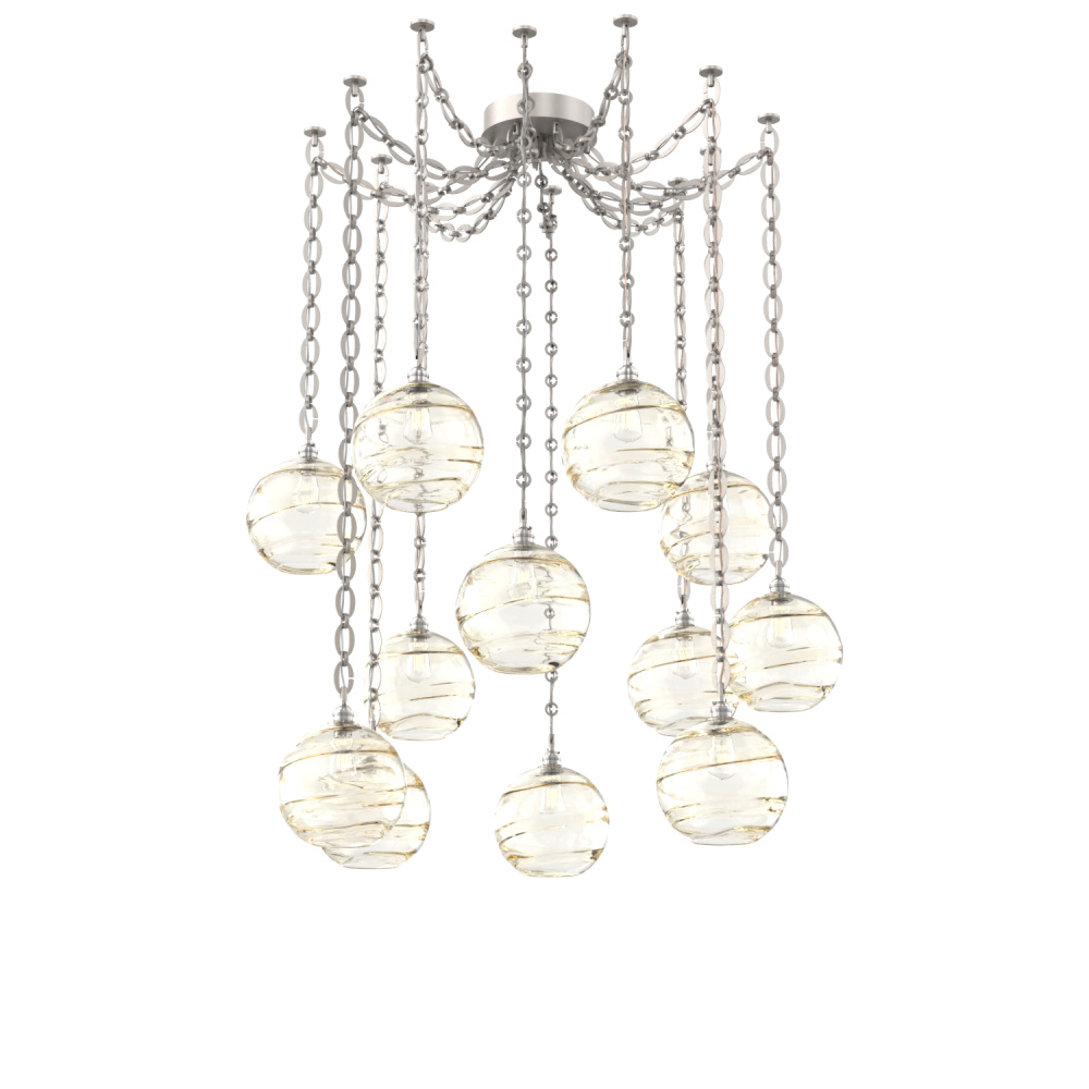 Terra Multi Light Pendant Multi Port Canopy Beige Silver