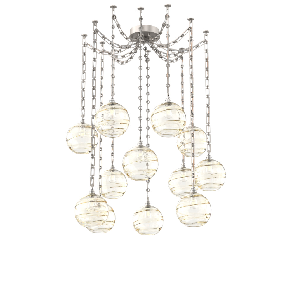 Terra Multi Light Pendant Multi Port Canopy Beige Silver