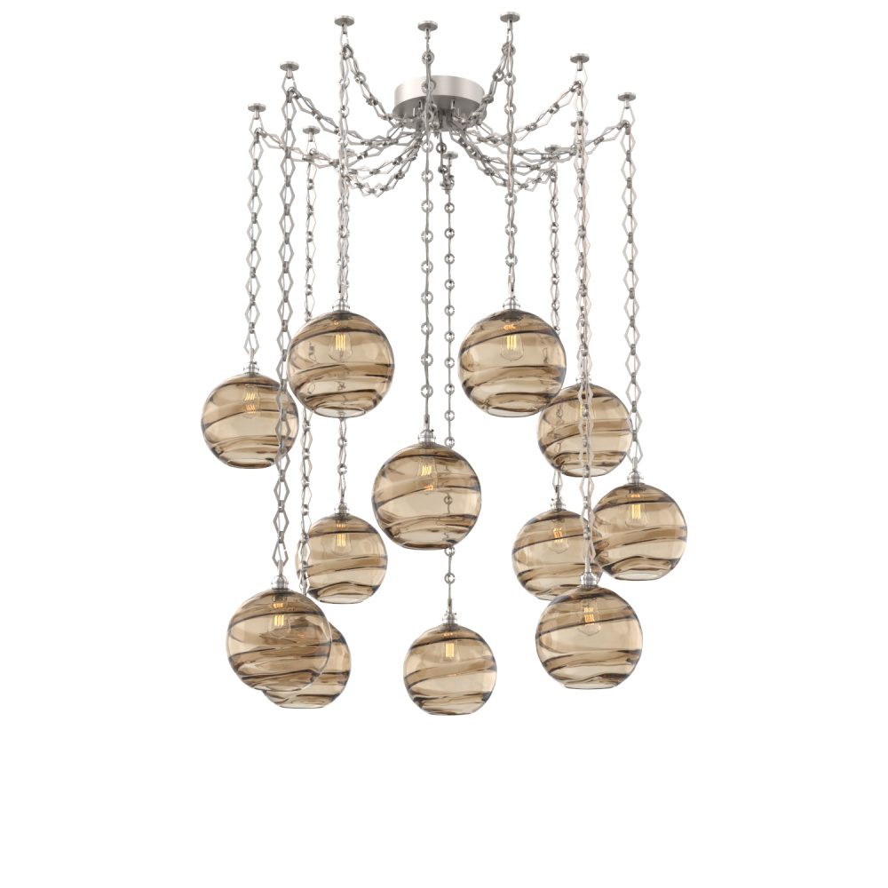 Terra Multi Light Pendant Multi Port Canopy Beige Silver