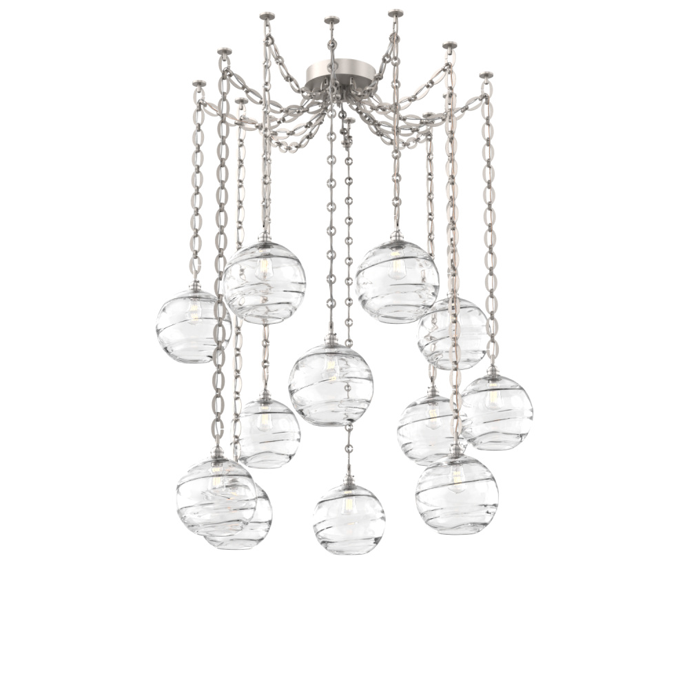 Terra Multi Light Pendant Multi Port Canopy Beige Silver