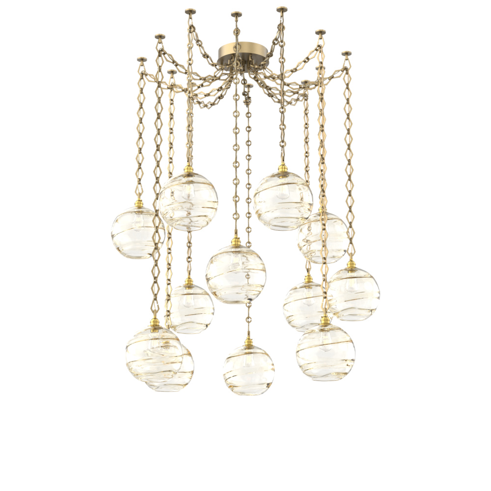 Terra Multi Light Pendant Multi Port Canopy Gilded Brass