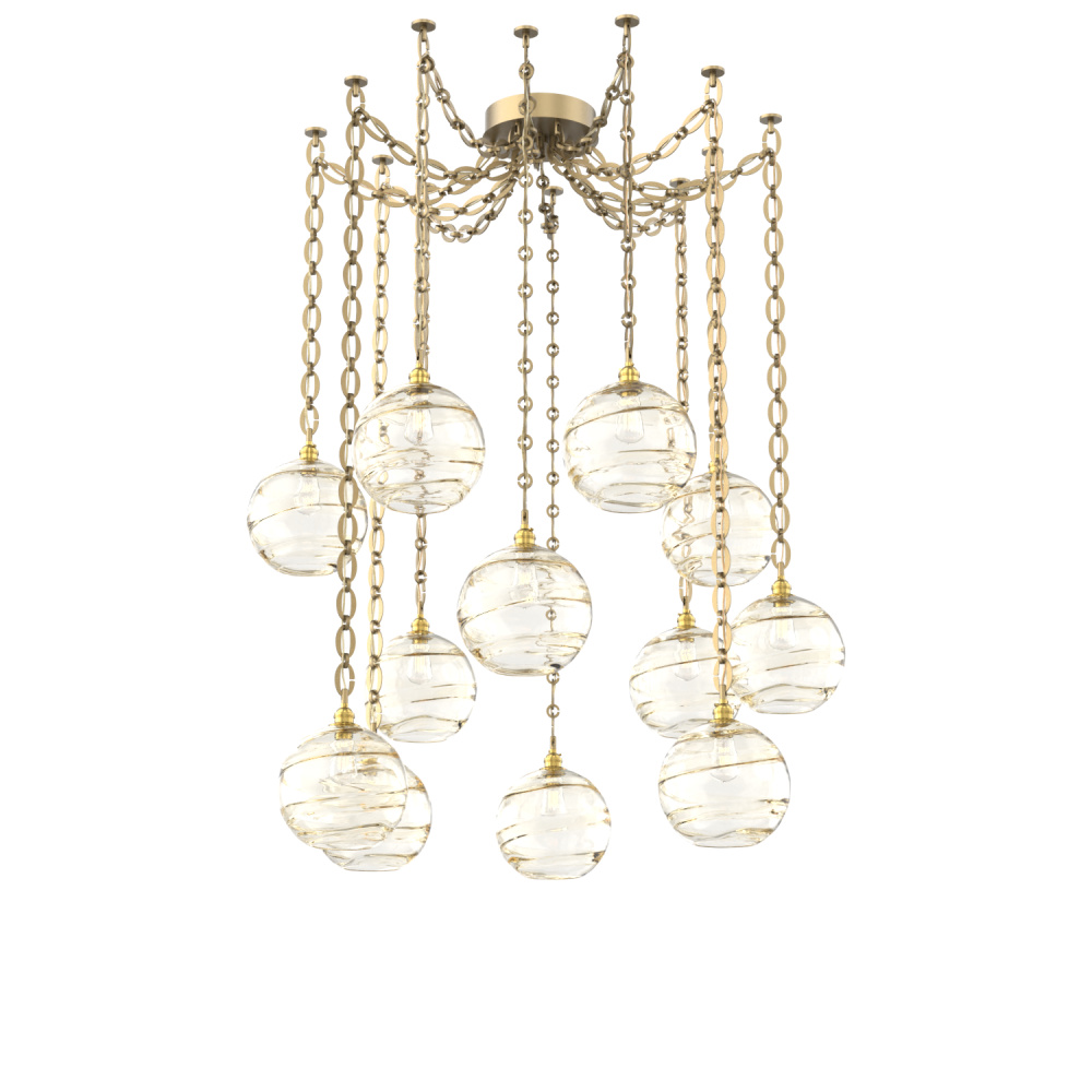 Terra Multi Light Pendant Multi Port Canopy Gilded Brass