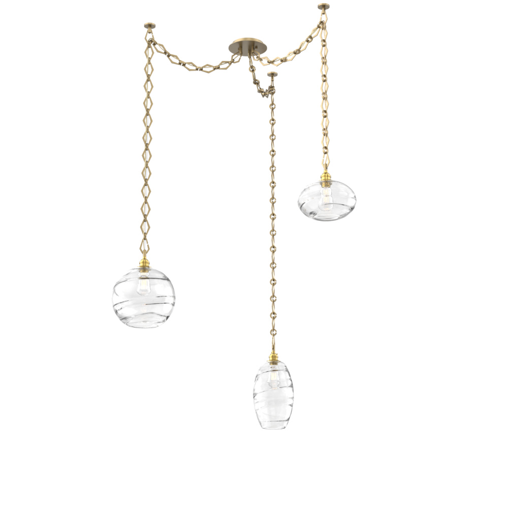 Misto Multi Light Pendant Multi Port Canopy Gilded Brass