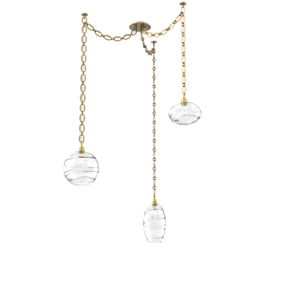 Misto Multi Light Pendant Multi Port Canopy Gilded Brass