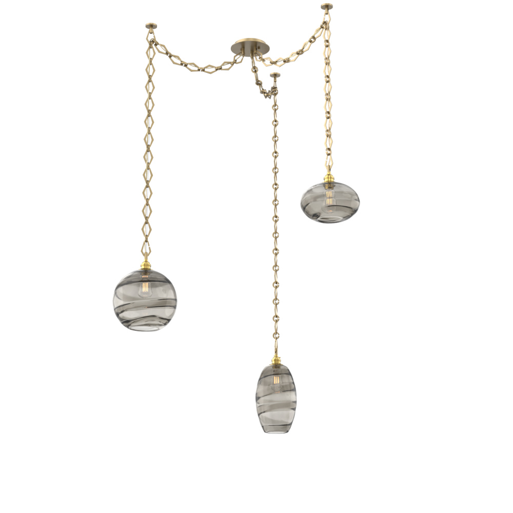 Misto Multi Light Pendant Multi Port Canopy Gilded Brass