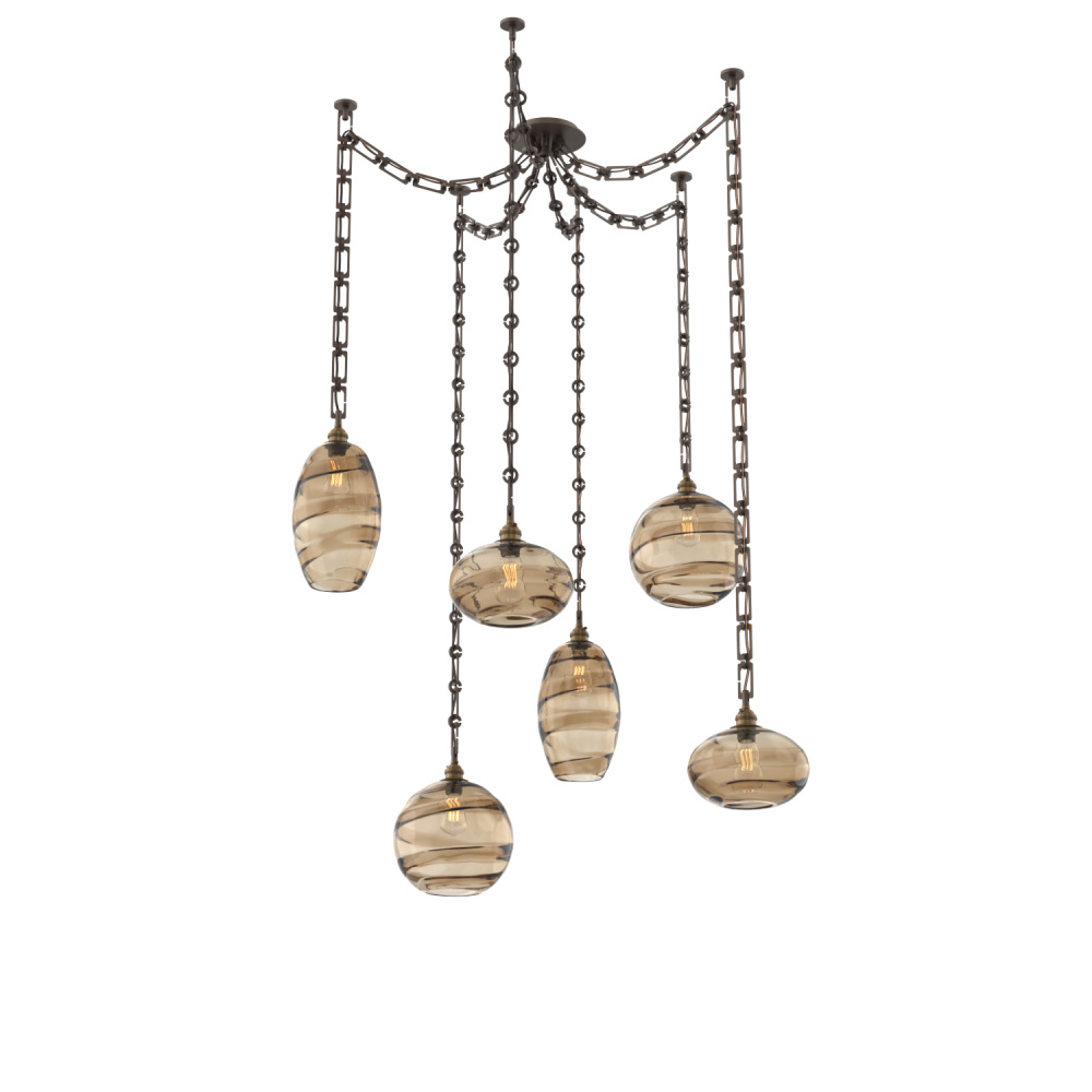 Misto Multi Light Pendant Multi Port Canopy Flat Bronze