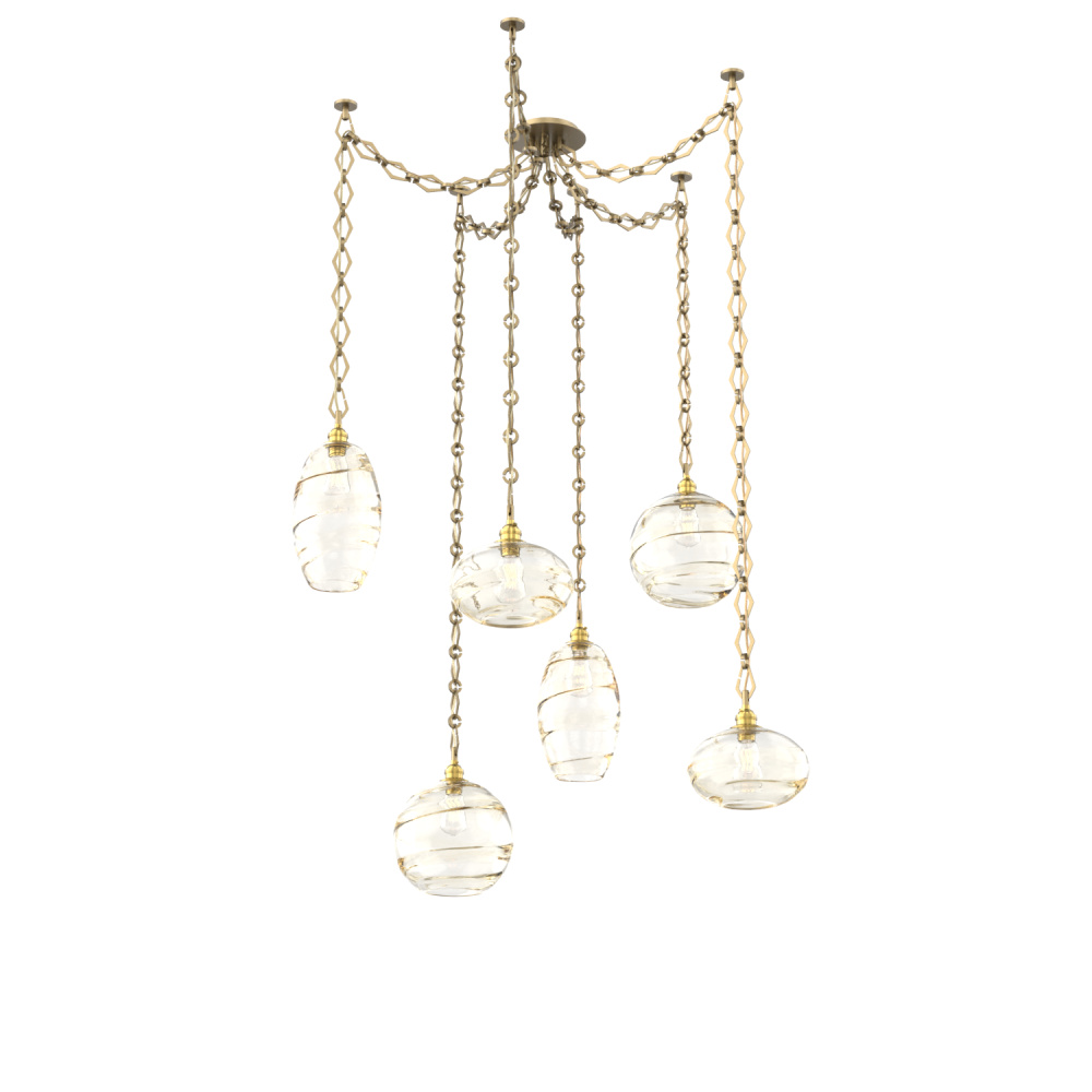 Misto Multi Light Pendant Multi Port Canopy Gilded Brass