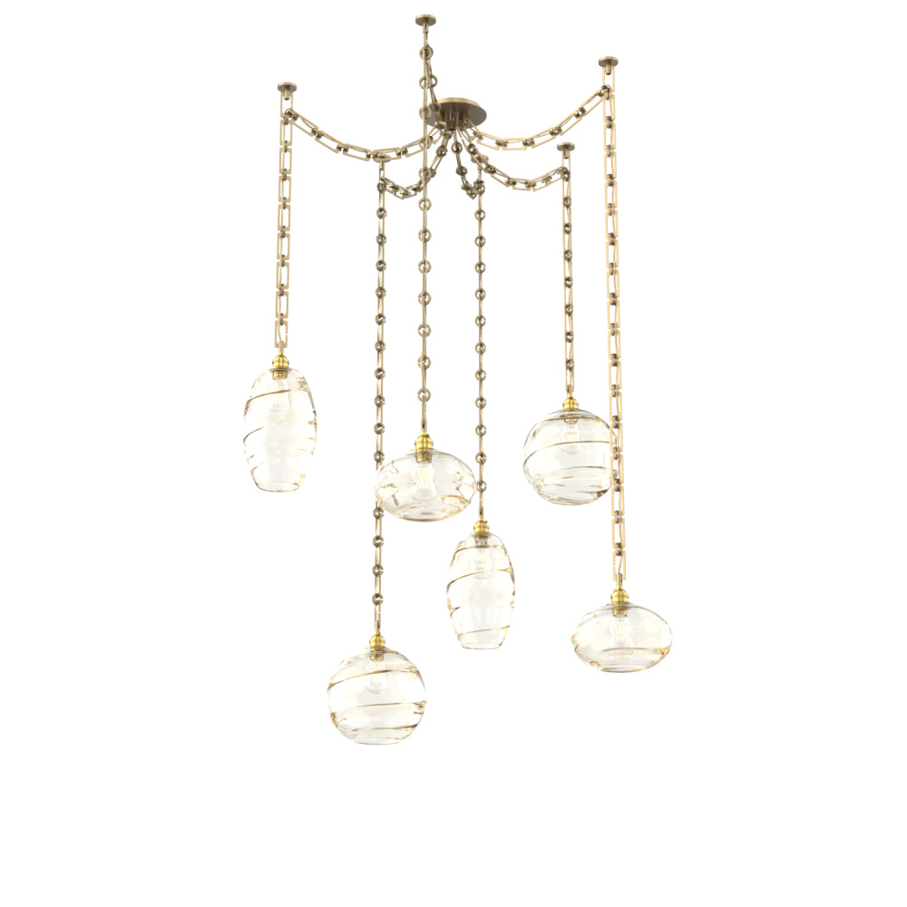 Misto Multi Light Pendant Multi Port Canopy Gilded Brass