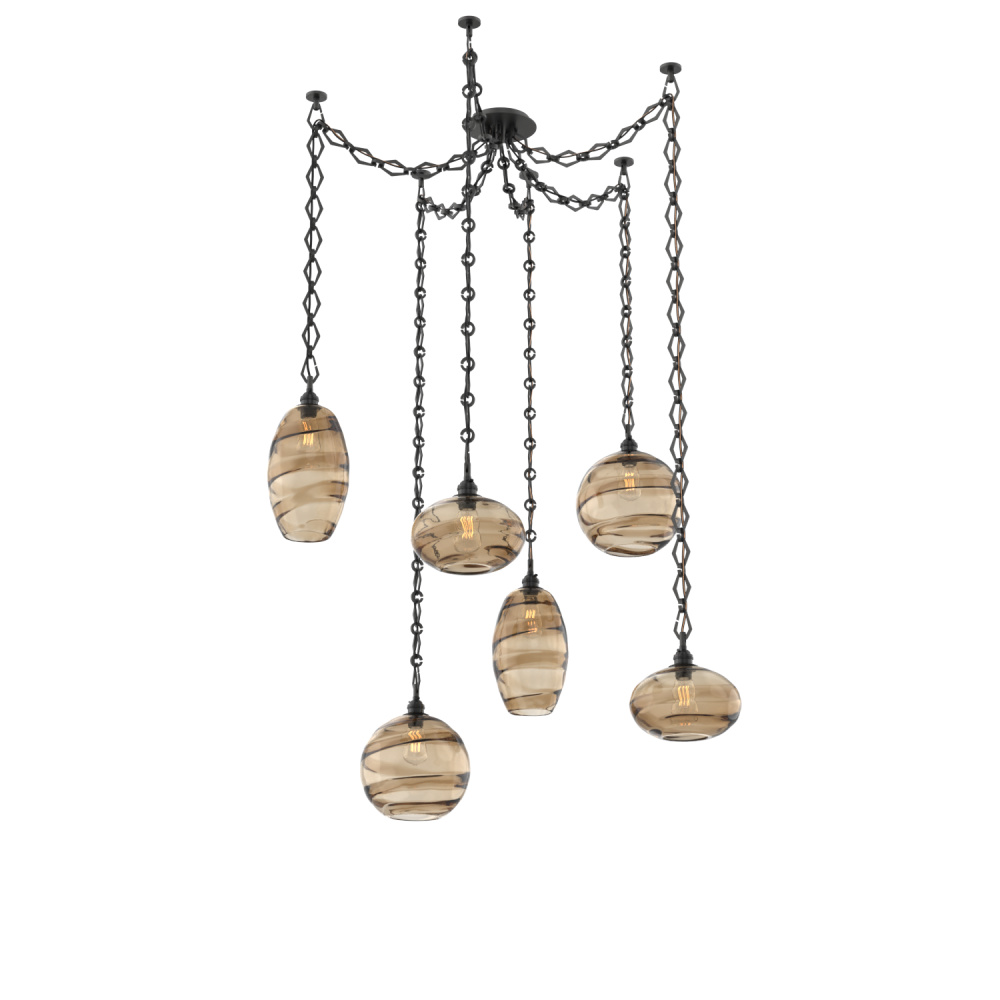 Misto Multi Light Pendant Multi Port Canopy Matte Black