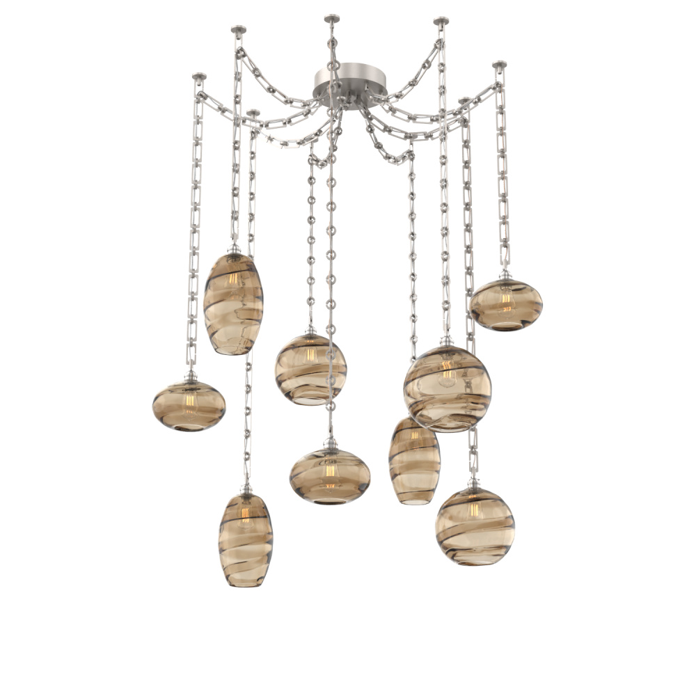 Misto Multi Light Pendant Multi Port Canopy Beige Silver