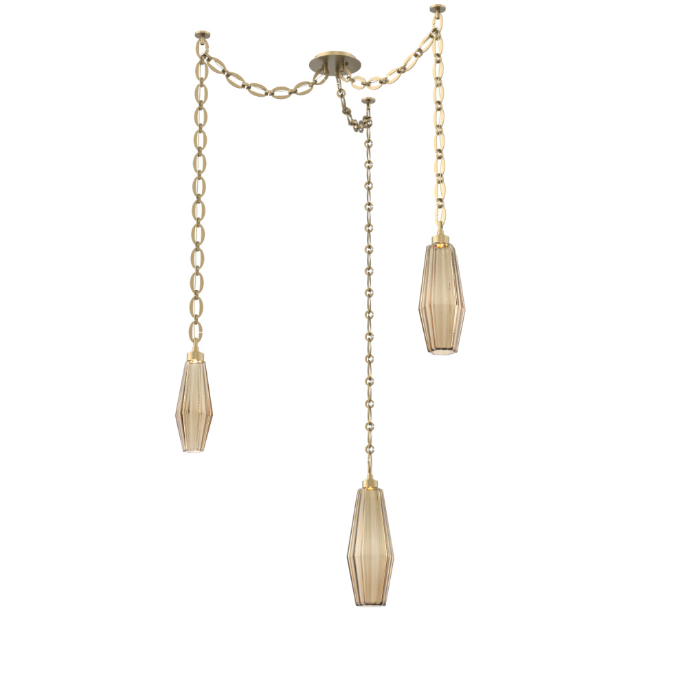 Aalto Multi Light Pendant Multi Port Canopy Gilded Brass