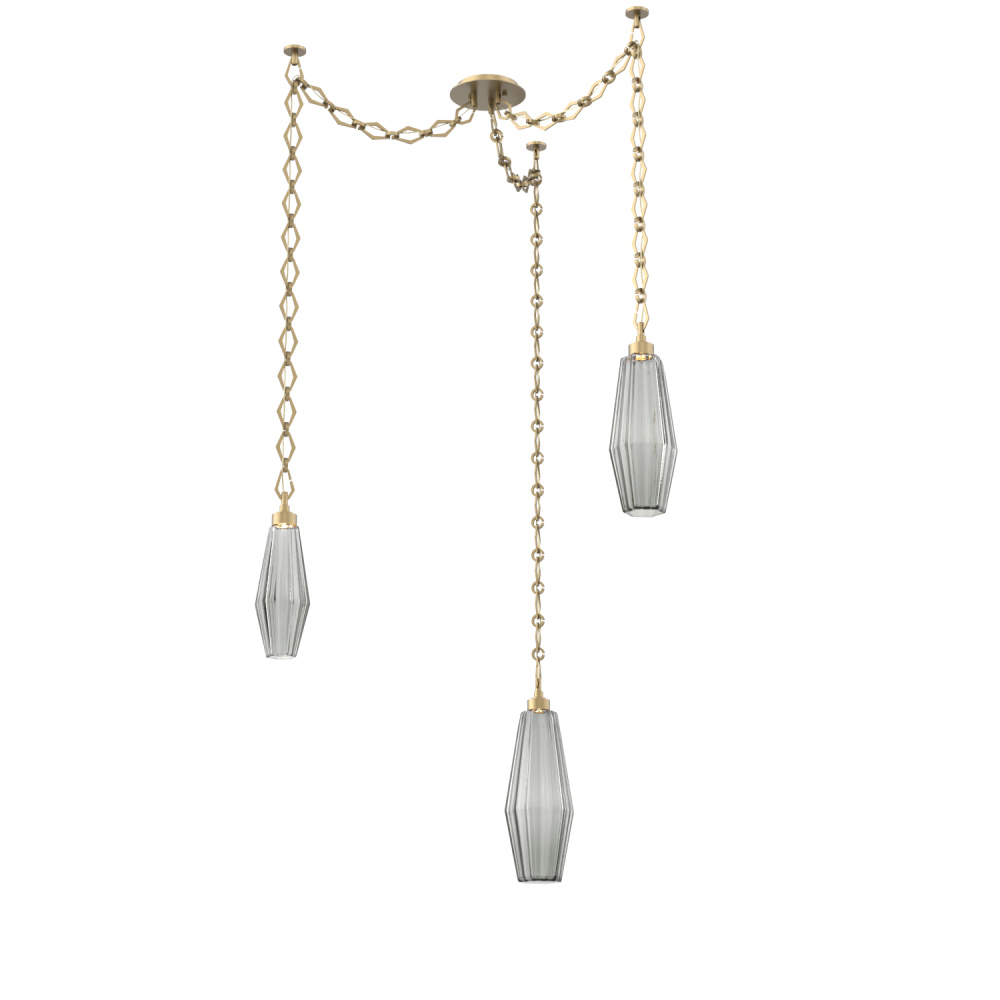 Aalto Multi Light Pendant Multi Port Canopy Gilded Brass