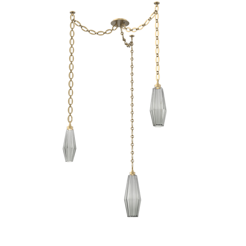 Aalto Multi Light Pendant Multi Port Canopy Gilded Brass