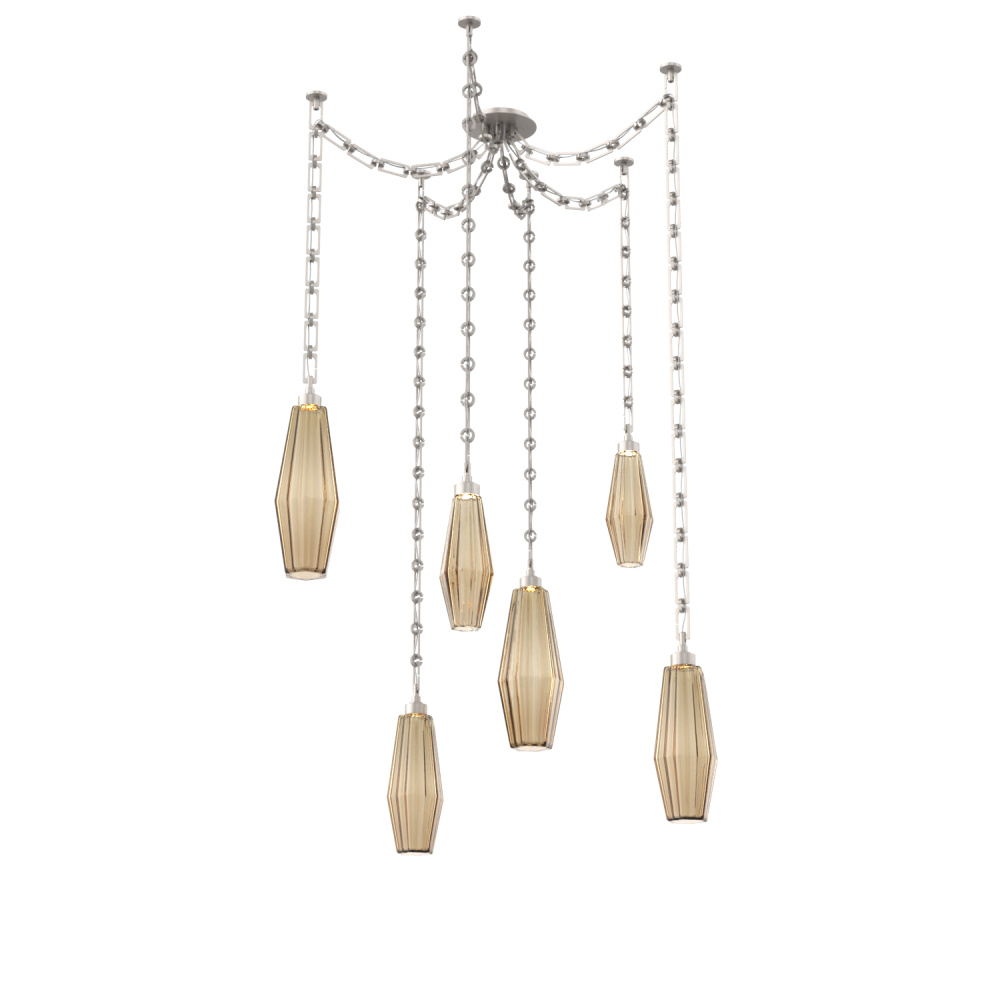 Aalto Multi Light Pendant Multi Port Canopy Beige Silver