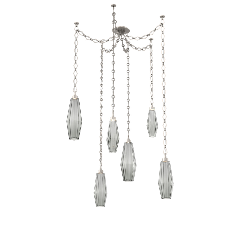 Aalto Multi Light Pendant Multi Port Canopy Beige Silver