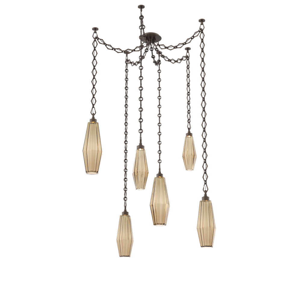 Aalto Multi Light Pendant Multi Port Canopy Flat Bronze