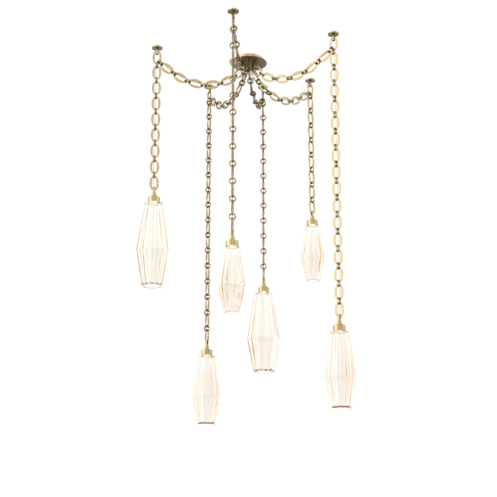 Aalto Multi Light Pendant Multi Port Canopy Gilded Brass