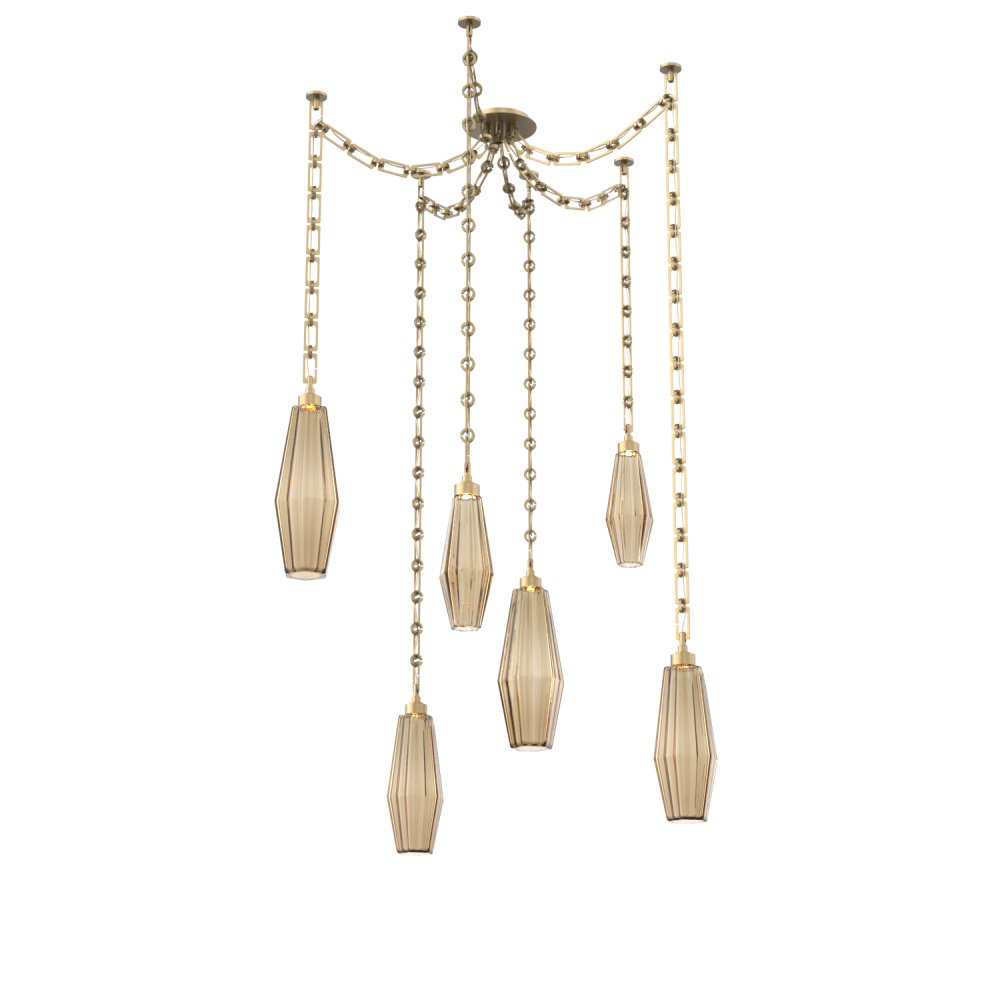 Aalto Multi Light Pendant Multi Port Canopy Gilded Brass
