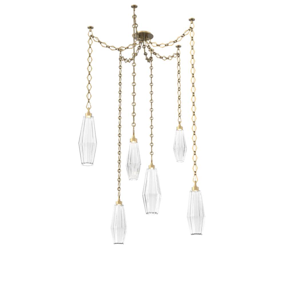 Aalto Multi Light Pendant Multi Port Canopy Gilded Brass
