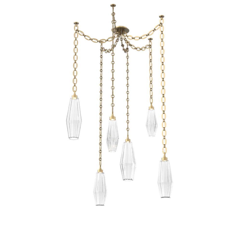 Aalto Multi Light Pendant Multi Port Canopy Gilded Brass