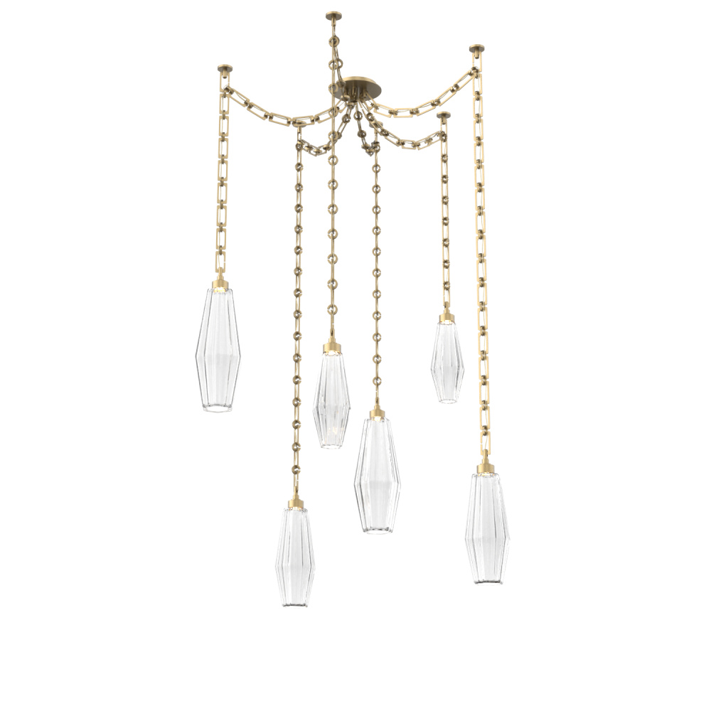 Aalto Multi Light Pendant Multi Port Canopy Gilded Brass