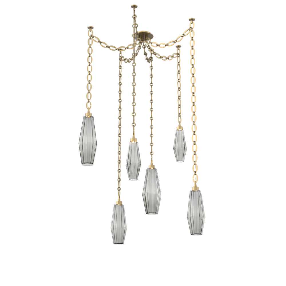 Aalto Multi Light Pendant Multi Port Canopy Gilded Brass